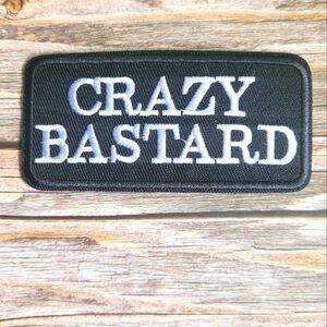 Crazt Bastrd Retro Biker Punk Skater Streetwear Iron On Patch